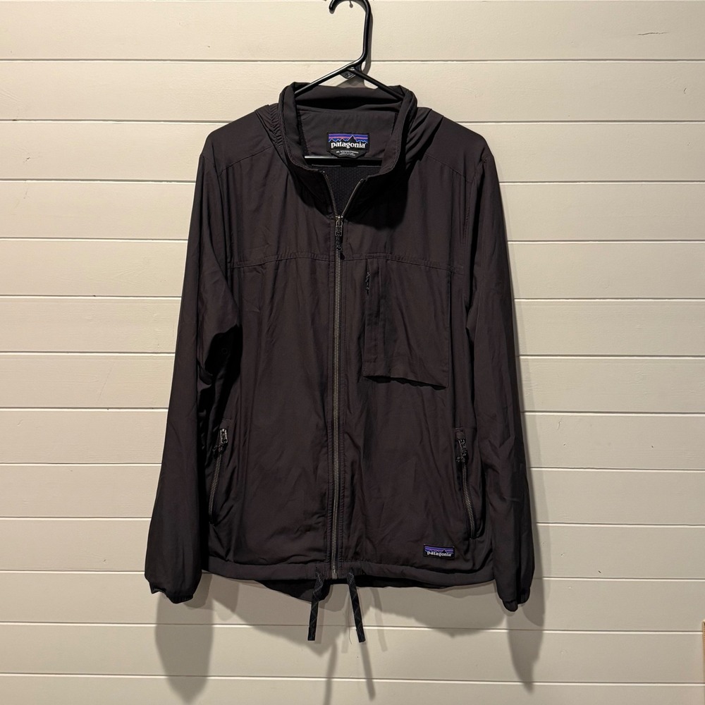 Patagonia Houdini Air Womens XL Jacket Black Full Zip Hooded Windbreaker 27756